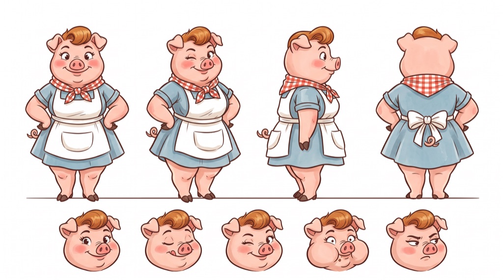Dottie — character turnaround sheet